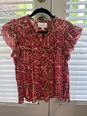 Cleobella Flutter Sleeve Blouse size M.